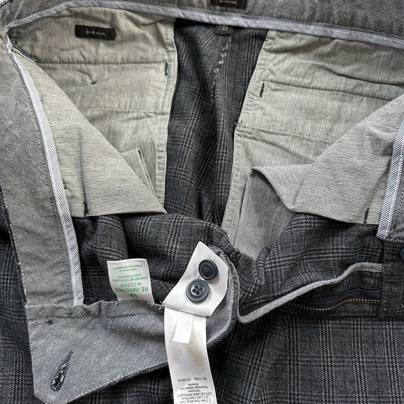 J. CREW Men's 484 Slim Fit Brushed Twill Plaid Pants Size 34 X 28 Dark Gray - Picture 8 of 12